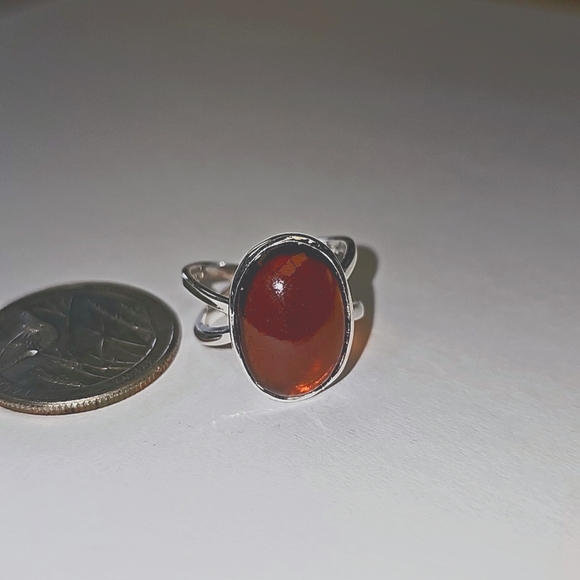 New Hessonite Garnet Sterling Silver Ring size 7 - Picture 9 of 9